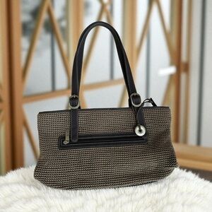 The Sak Brown/Tan Woven Shoulder Purse Handbag Y2K